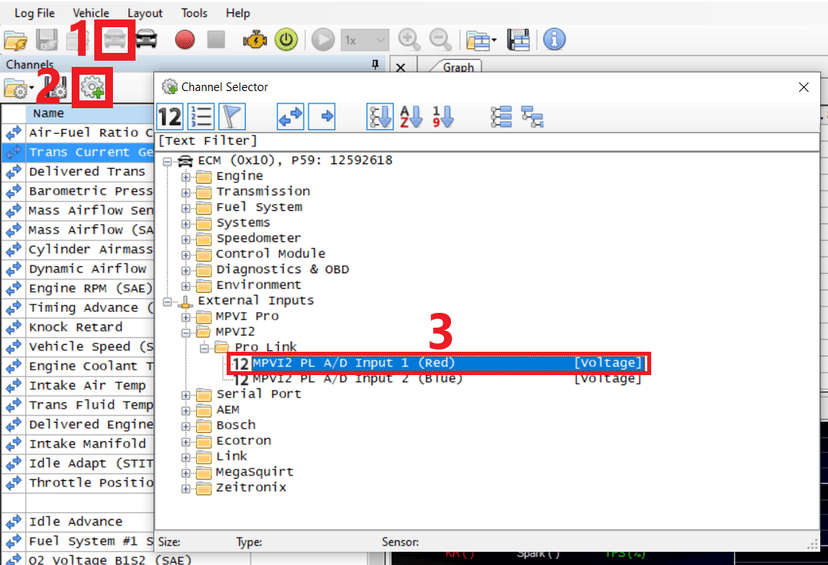Pro Link scanner setup, step 1